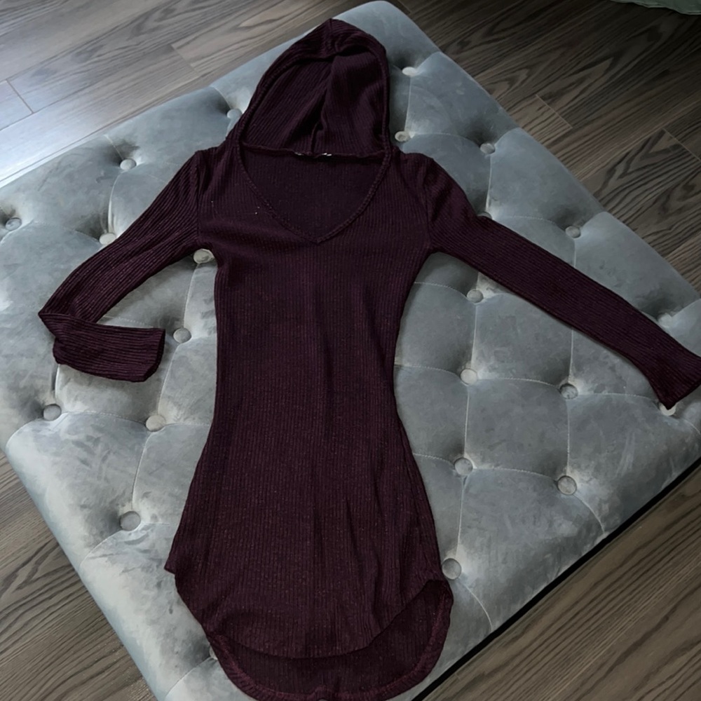 Long burgundy sweater